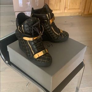 Giuseppe Zanotti Metallic Quilted Leather High-top